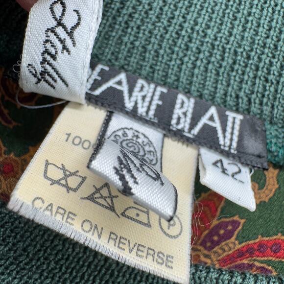 Searle Blatt Blouse Womens Medium 42 Silk Floral Paisley Made in Italy Vintage - Picture 5 of 8